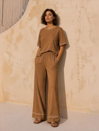 Bamboo Sculpted Boxy Tee Midnight Blue - SNOOLI