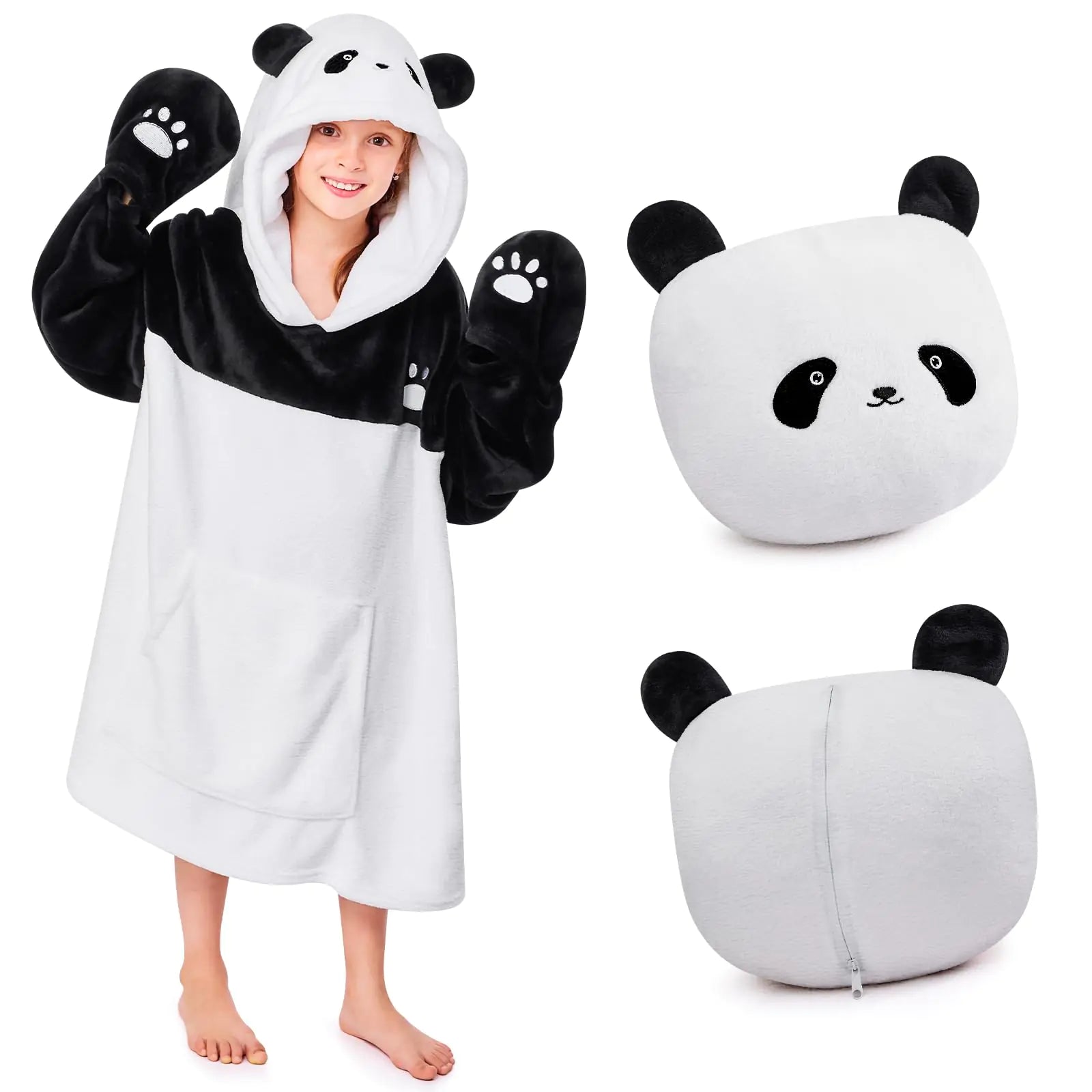 Cozy Panda Hoodie Blanket - VELOSA