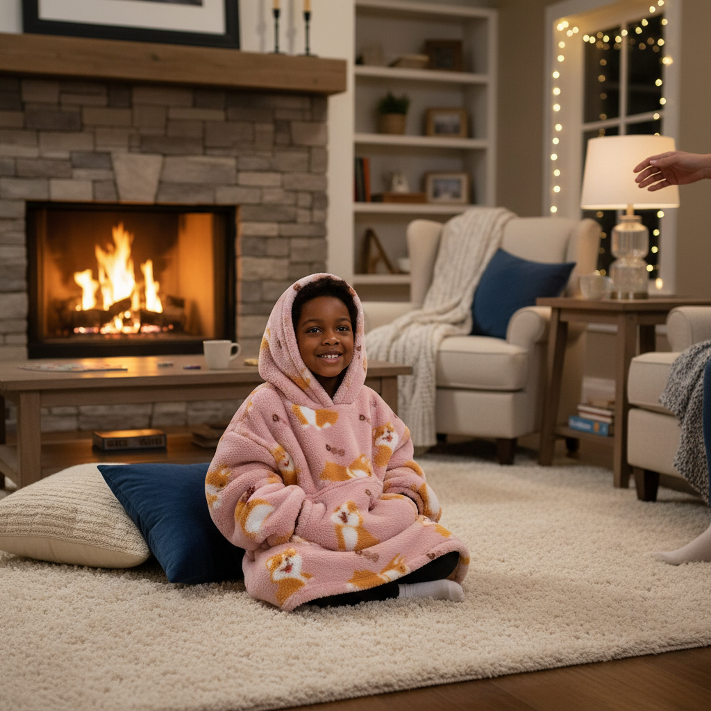 Sherpa Oversized Sweatshirt Cute Fleece Blanket - VELOSA