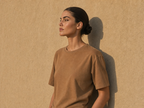 Bamboo Sculpted Boxy Tee Caramel - SNOOLI