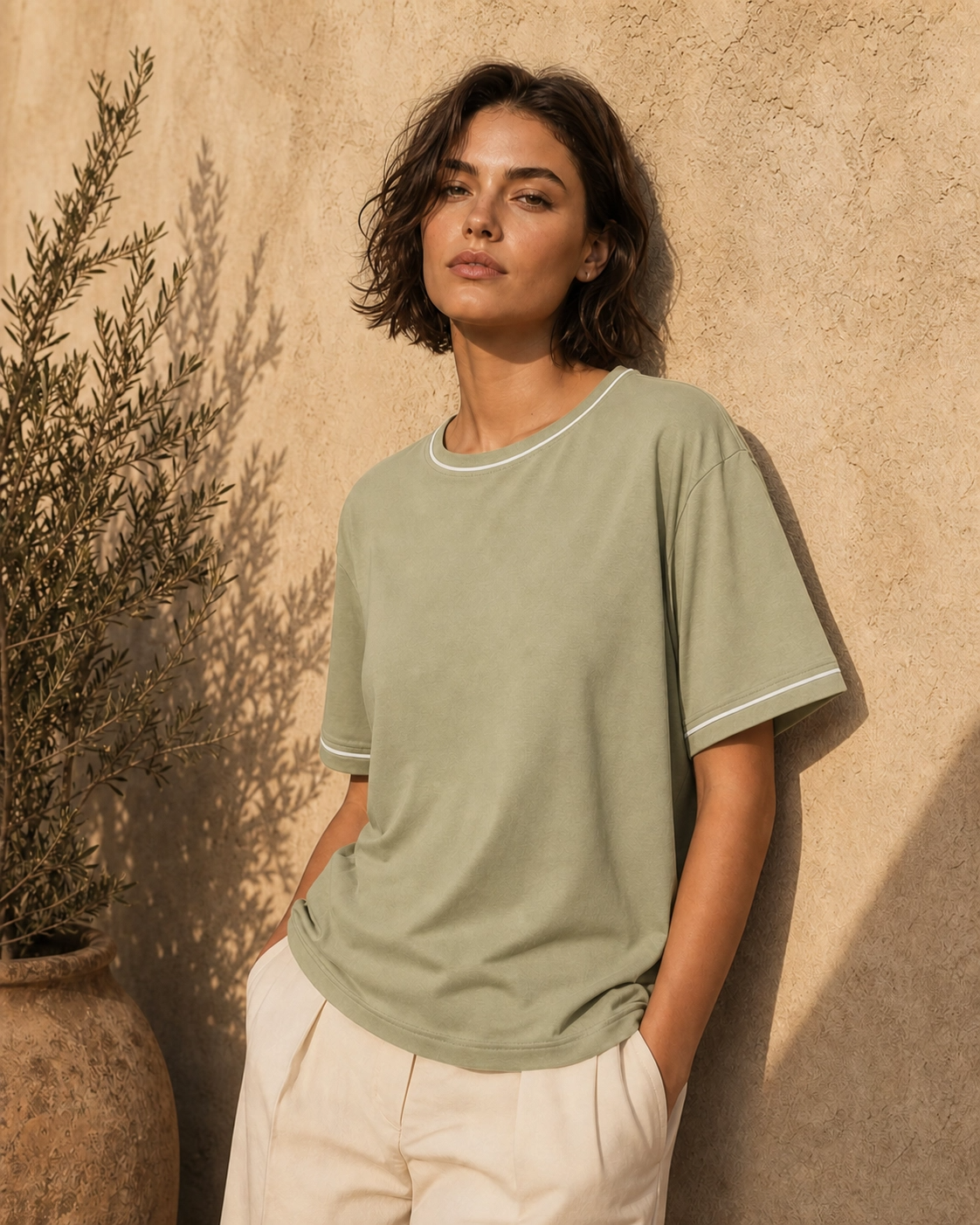 Bamboo Sculpted Boxy Tee Midnight Blue - SNOOLI