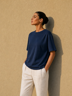 Bamboo Sculpted Tee - Midnight Blue