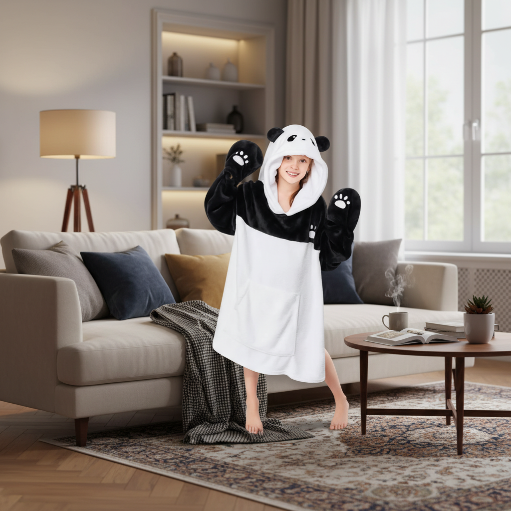 Cozy Panda Hoodie Blanket - VELOSA
